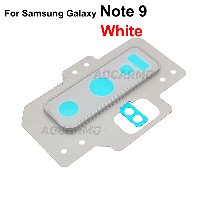 Aocarmo For Samsung Galaxy Note 9 Note9 Rear Back Camera Lens Glass Ring Cover With Frame 6.4" Replacement 