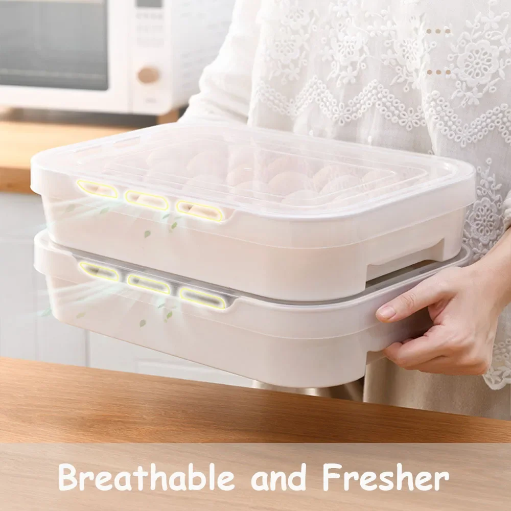 Egg Carton Plastic Stackable Egg Tray with Lid 24 Eggs For Refrigerator Storage Container Box Eggs Organizer Bin