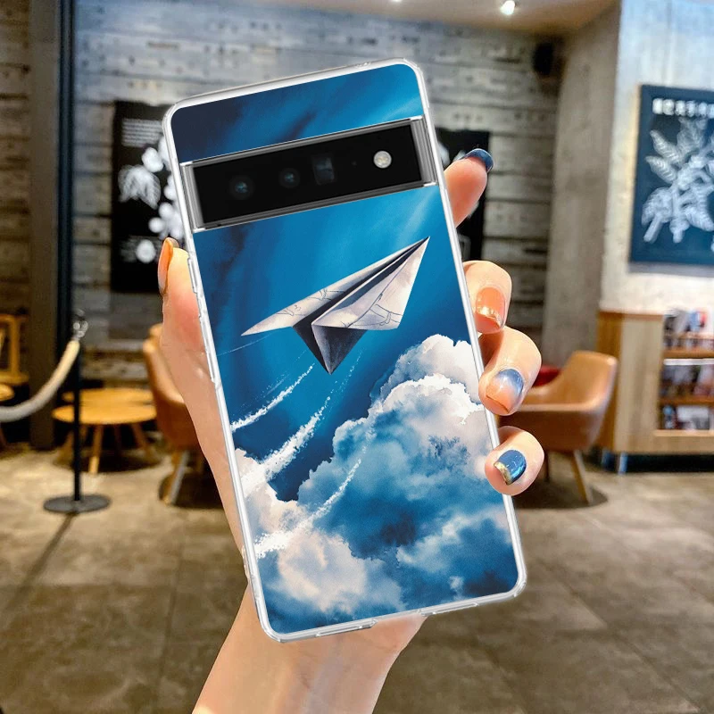 Airplane Design Soft Clear TPU Phone Case Cover