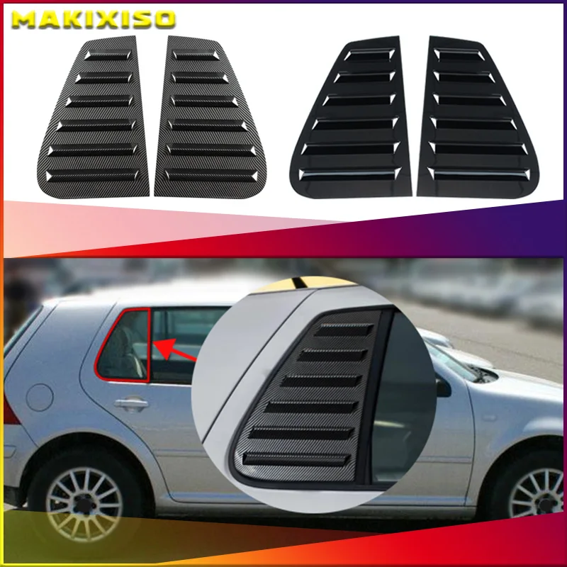 자동차 후면 윈도우 셔터 커버 트림, 윈도우 루버 사이드 벤트 트림, VW 골프 4 MK4 1997-2006 액세서리, 2 개