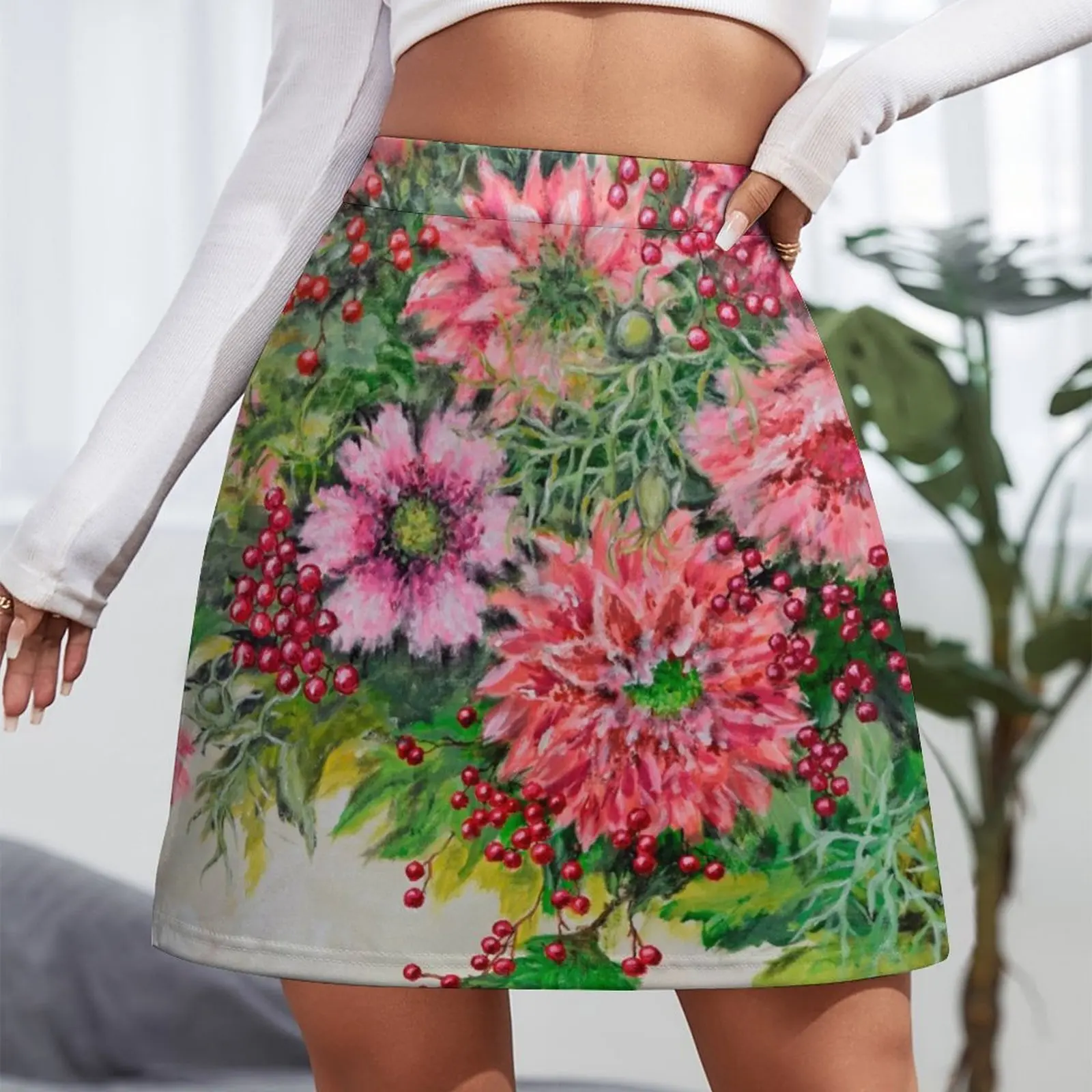 Bursting Blooms Mini Skirt summer skirts Short skirt woman Miniskirt woman