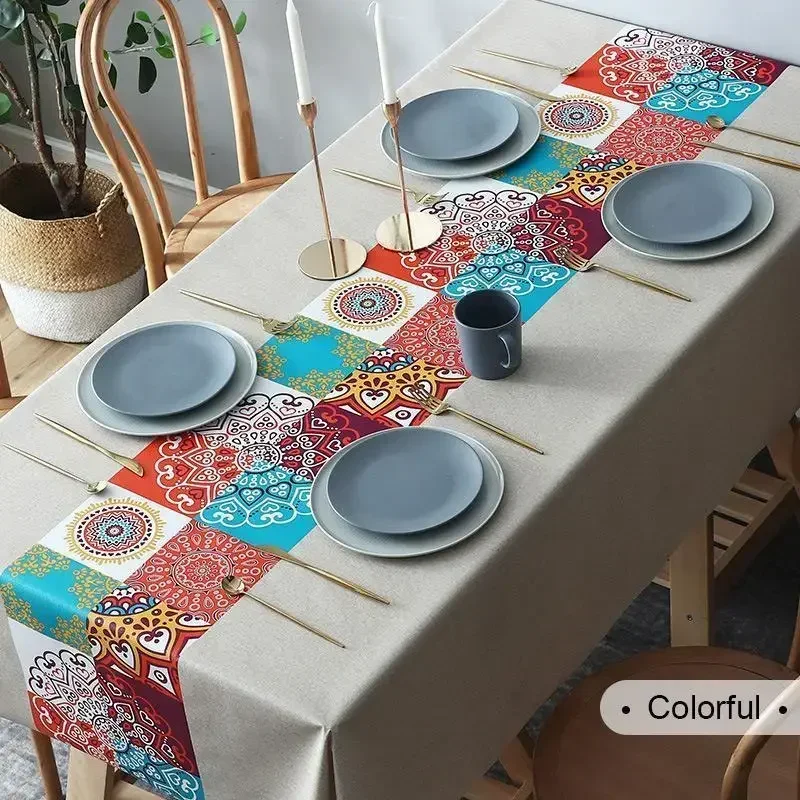 

Waterproof And Oil-Proof Decorative Tablecloth Plaid Decorative Linen Tablecloth Thick Rectangular Wedding Dining Table Cover
