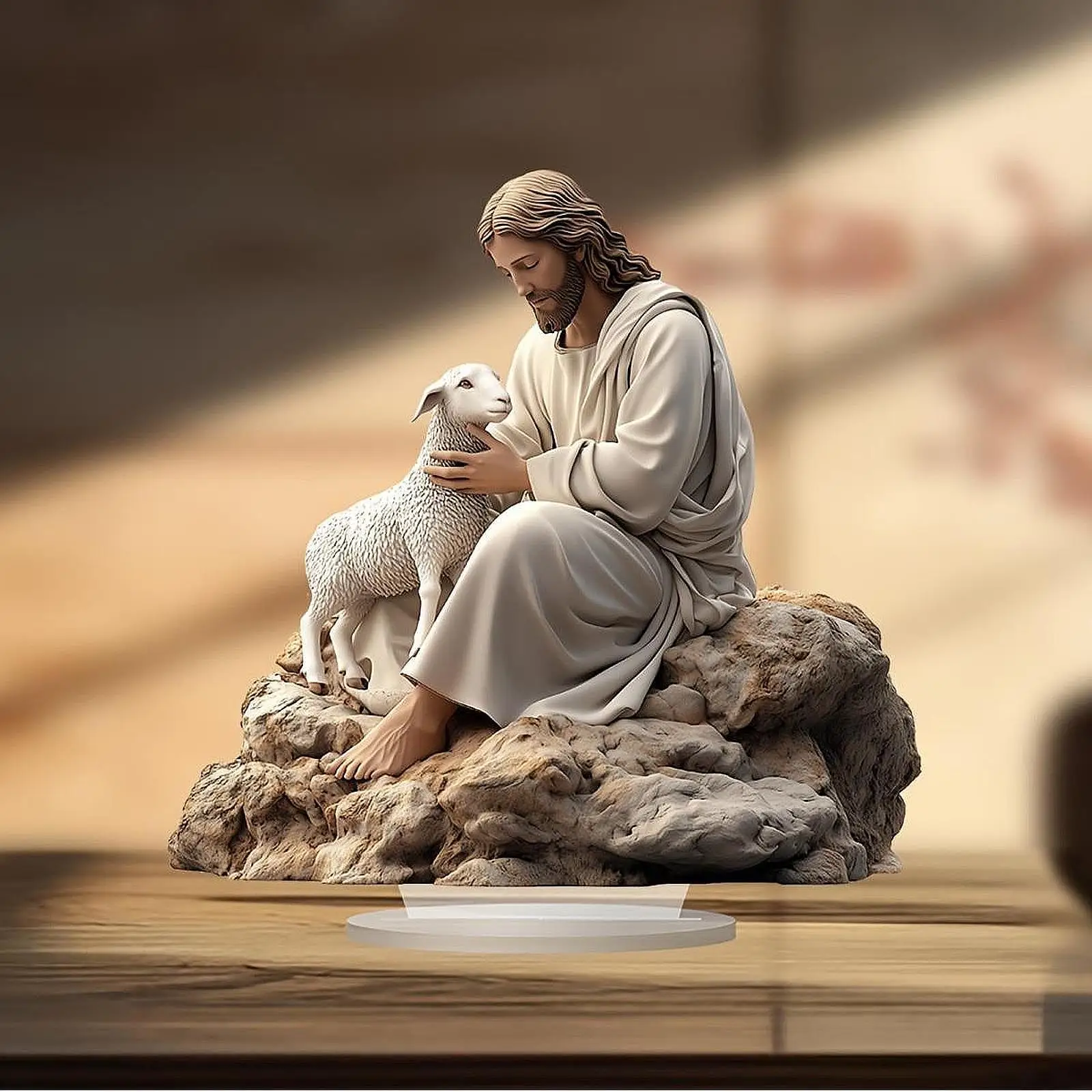 Christmas Jesus Sheep Table Decor 2D Flat Acrylic Figurine for Christmas Christmas Jesus Sheep Table Decor 2D Flat Acrylic Figurine for Christmas
