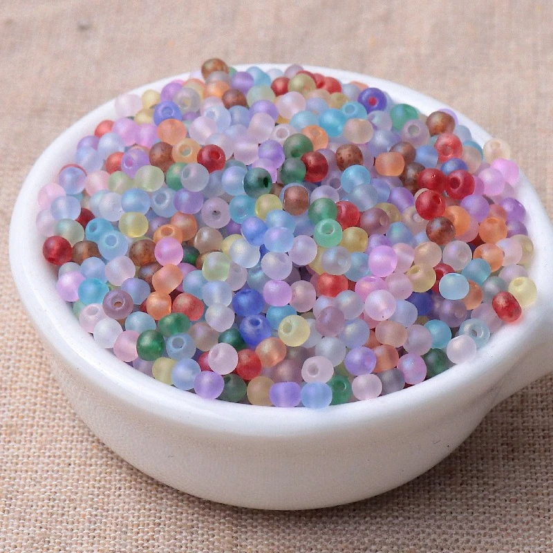 Super Uniform Matte Transparent Micro-Colored Glass Rice Beads - Handmade Decorative Loose Beads