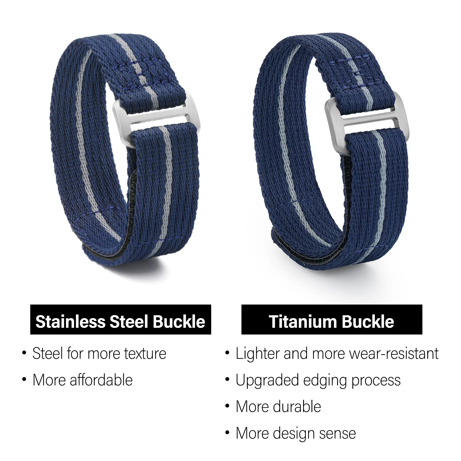 Premium Blue Nylon Strap with Titanium Buckle – Breathable Watch Band