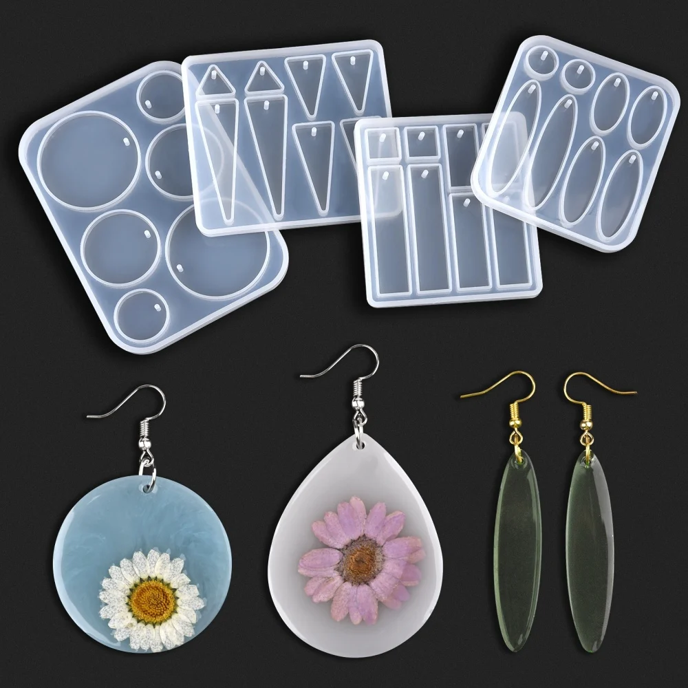 Neue Ohrring Anhänger UV Kristall Epoxy Silikon Form Geometrische Dreieckige Tröpfchen Form Ohrring Anhänger Harz Form Schmuck Machen – Detail 3