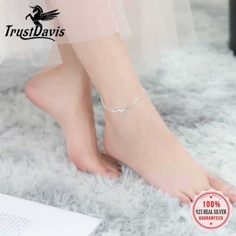 925 Sterling Silver Anklet Women 925 Silver Fine Anklet Women 925