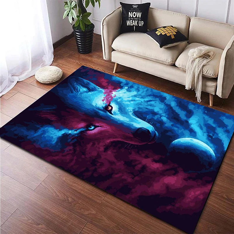 

Wolf custom non slip carpet living room doormat yoga mat home decor fashion cool rug atmospheric decor door mat Picnic/yoga mat