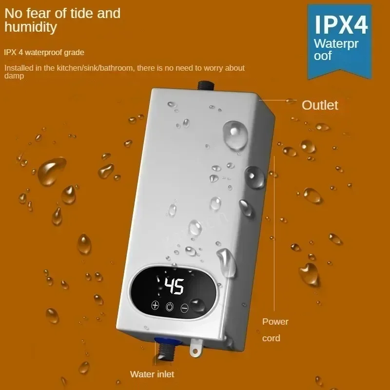 4500 واط سخان مياه كهربي صغير Tankless لحظية سخان...