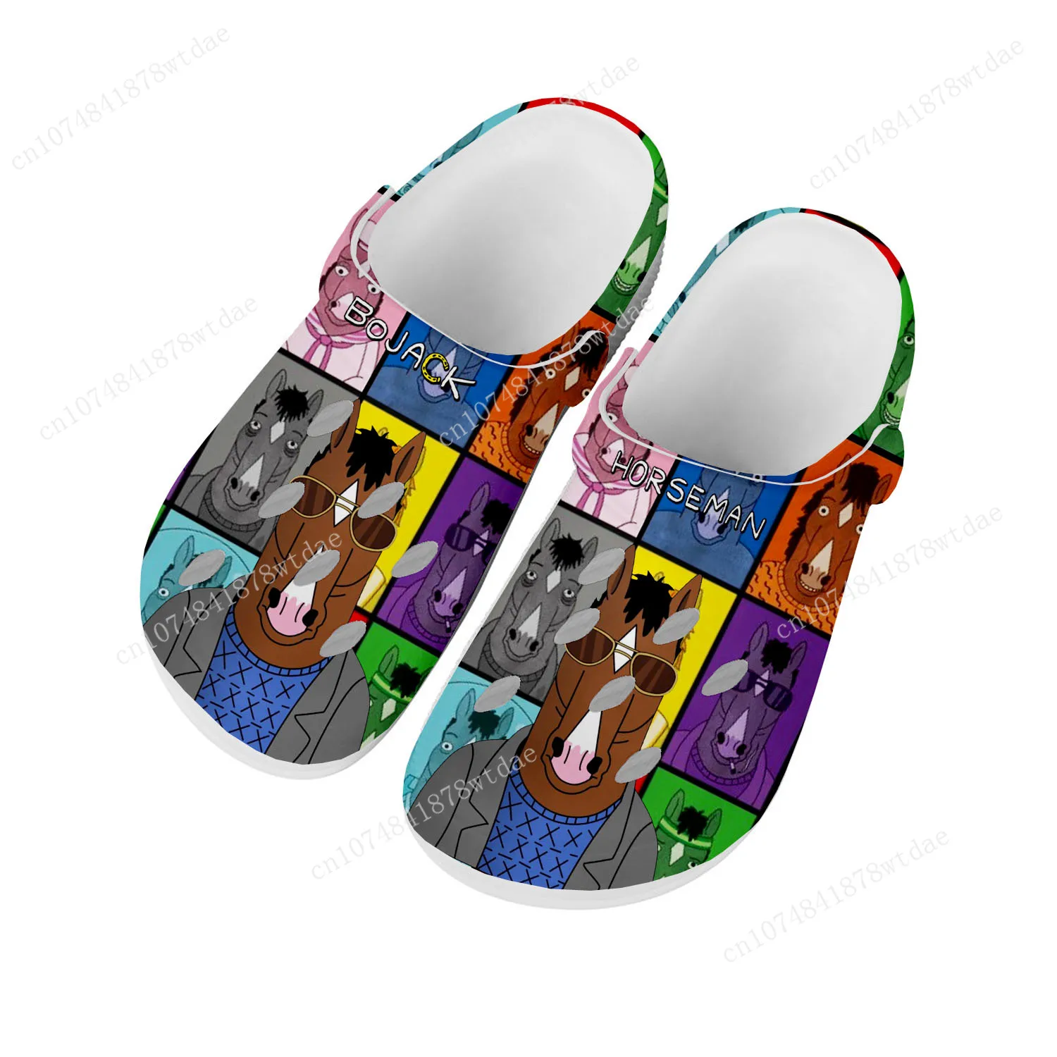 

Horse Man Home Clogs Men Women Youth Boy Girl Customize Water Shoes BoJack Anime Cartoon Garden Beach Hole Slippers Sandals