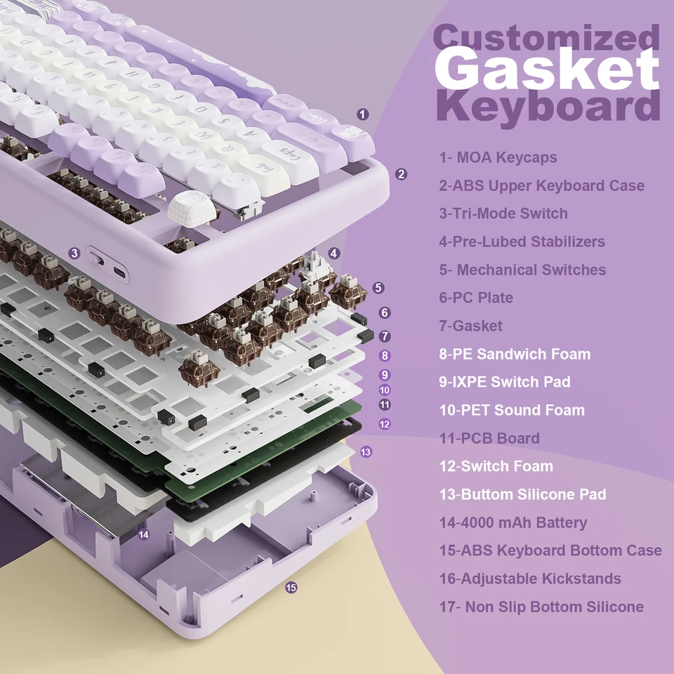 YUNZII B87 ワイヤレスメカニカルキーボード ゲーミングキーボード Amazon.com: YUNZII B87 Wireless Mechanical Keyboard,QMK/VIA