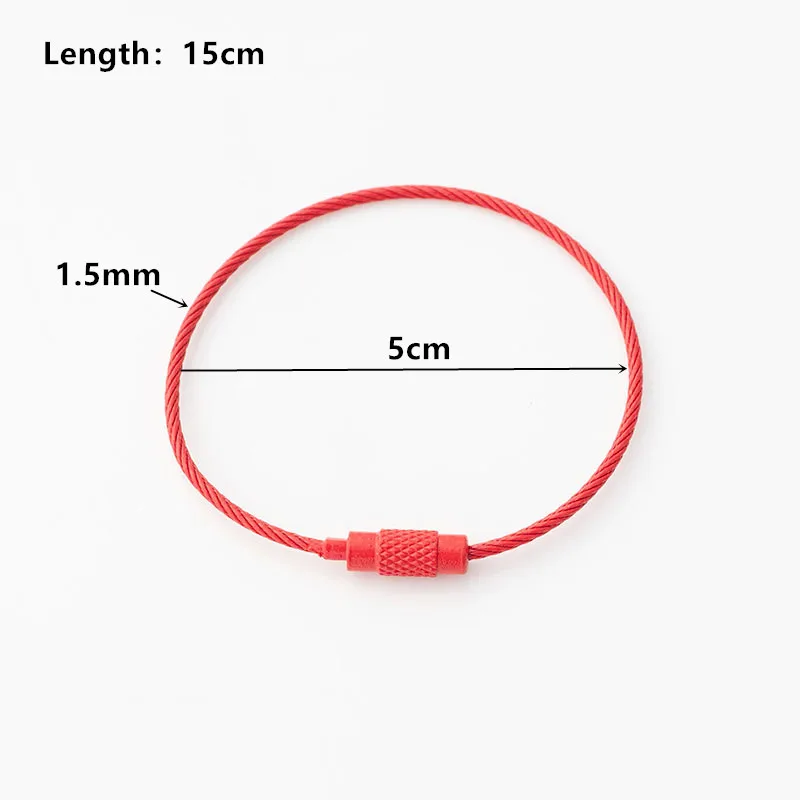 10pcs Colorful Keychain Wire Rope Key Ring for DIY