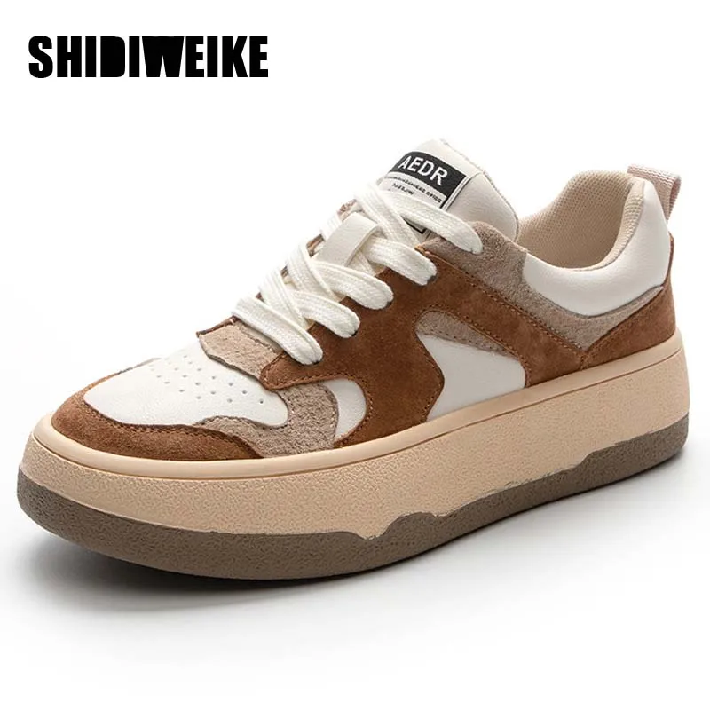 

Women Sneakers Real Leather Autumn Winter Flats Shoes Woman's Ins Style Daily Lady Home Casual Footwear Plus Size 35-43 AD2274