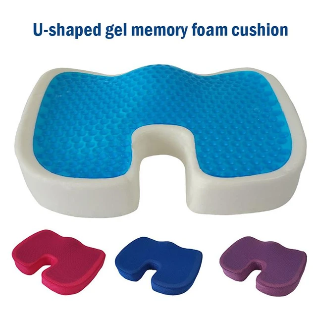Orthopedic Seat Cushion With Gel Memory Foam Chair Cushion For Coccyx  Relief