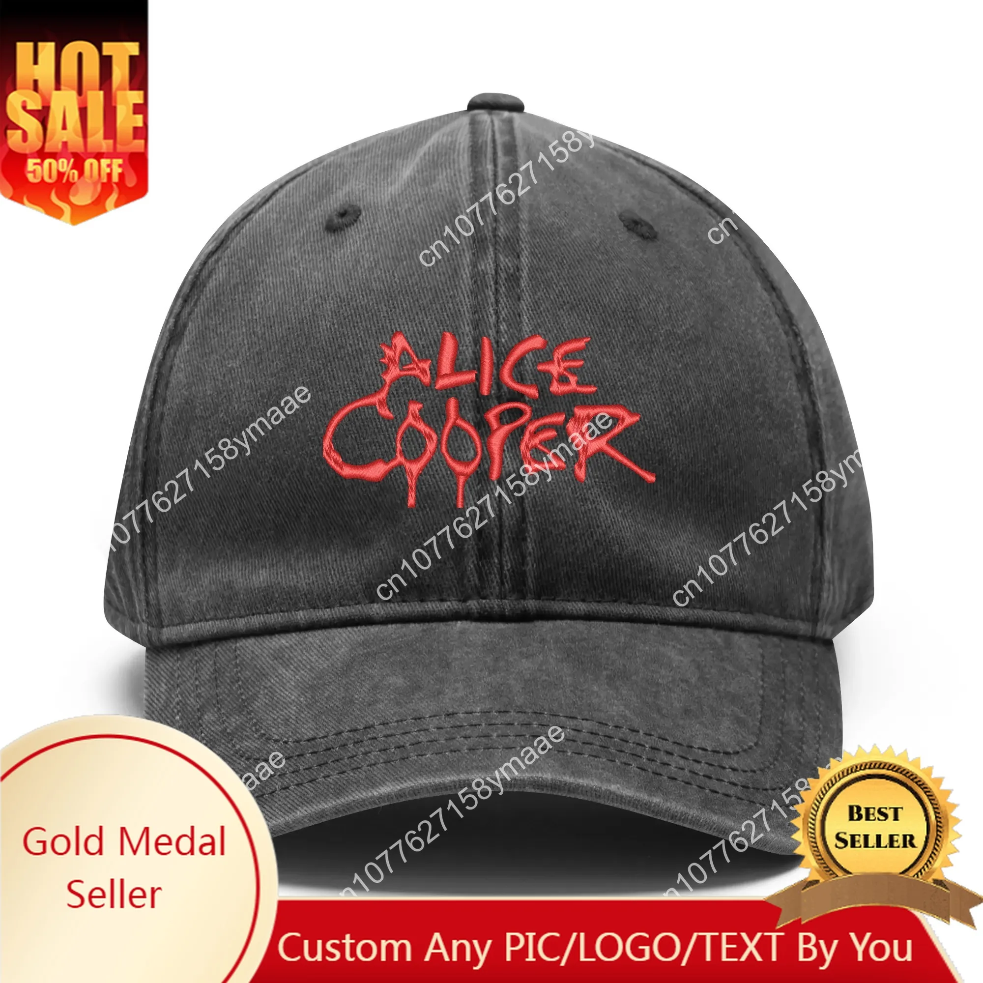 

Кепки Alice Cooper с вышивкой для мужчин и женщин, головные уборы под заказ в стиле хип-хоп, ковбойская Кепка с индивидуальным текстом