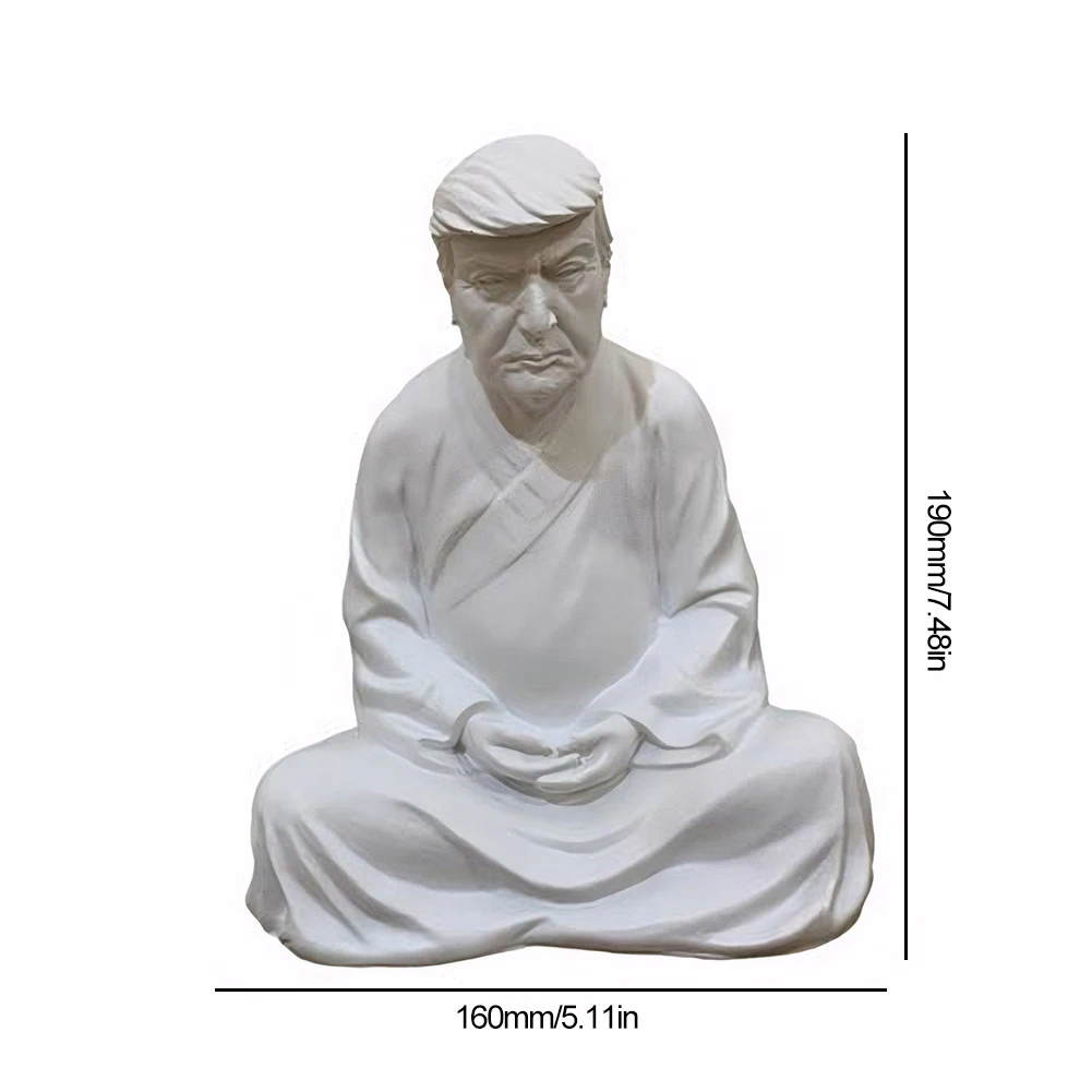 Trump Buddha Statue Resin Funny Trump Ornament Creative Trump Crafts Decor Trump Meditating Sculpture Garden Decoration 6