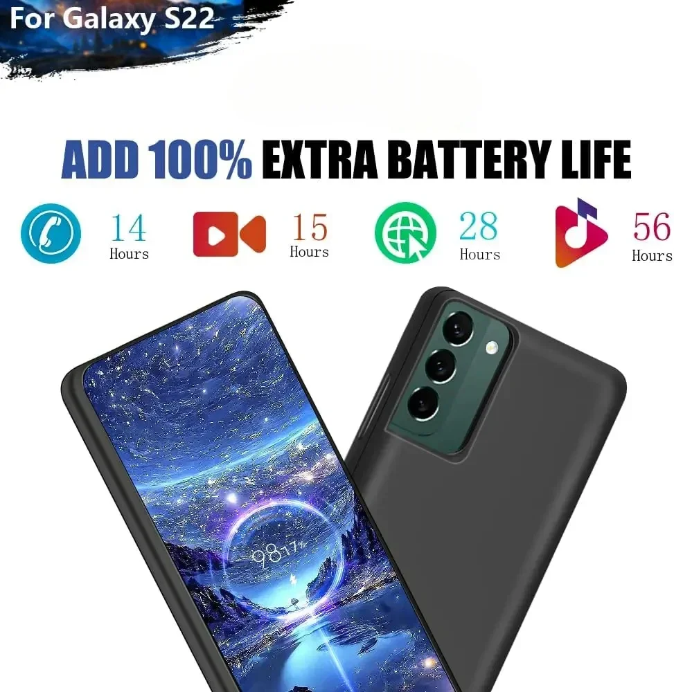 제이오웨이드 삼성 갤럭시 S22 S22+ 플러스 S22 울트라용 10000mAh 배터리 충전 케이스 파워 뱅크 충전 폰 커버