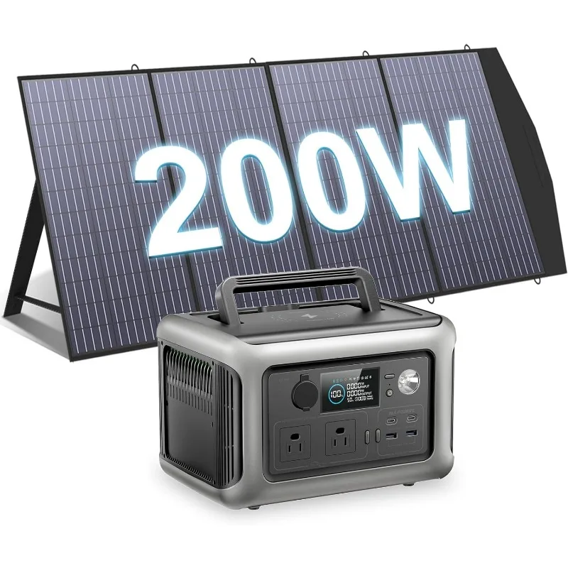 

Портативная электростанция ALLPOWERS R600, 600 Вт, с солнечной панелью 200 Вт, солнечный генератор LiFePO4 200 Вт с солнечным зарядным устройством