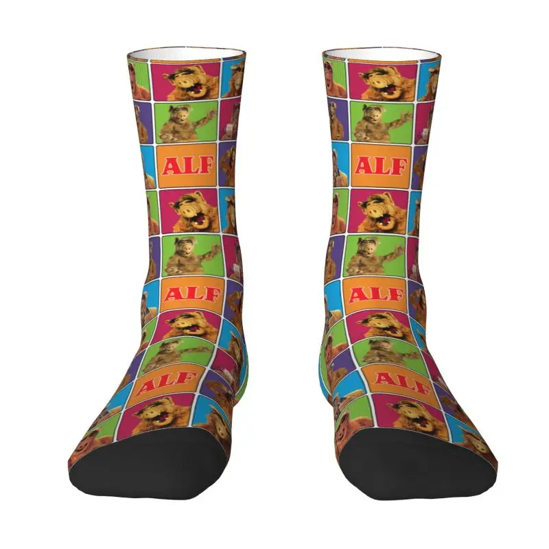 Alien Life Form Alf Meme Collage Dress Socks Uomo Donna Warm Fashion Sci Fi Tv Show Crew Socks