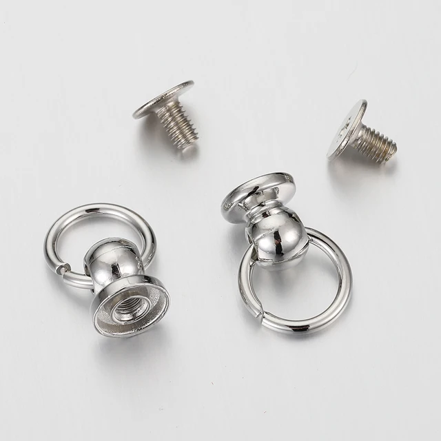 Uxcell Metal Ball Studs Rivets D Ring, 40 Pcs Ball