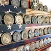 Wood America US Flag Challenge Coin Display U.S.Coins Stand Holds Challenge Coin Display Wooden  Collectible Coins 3
