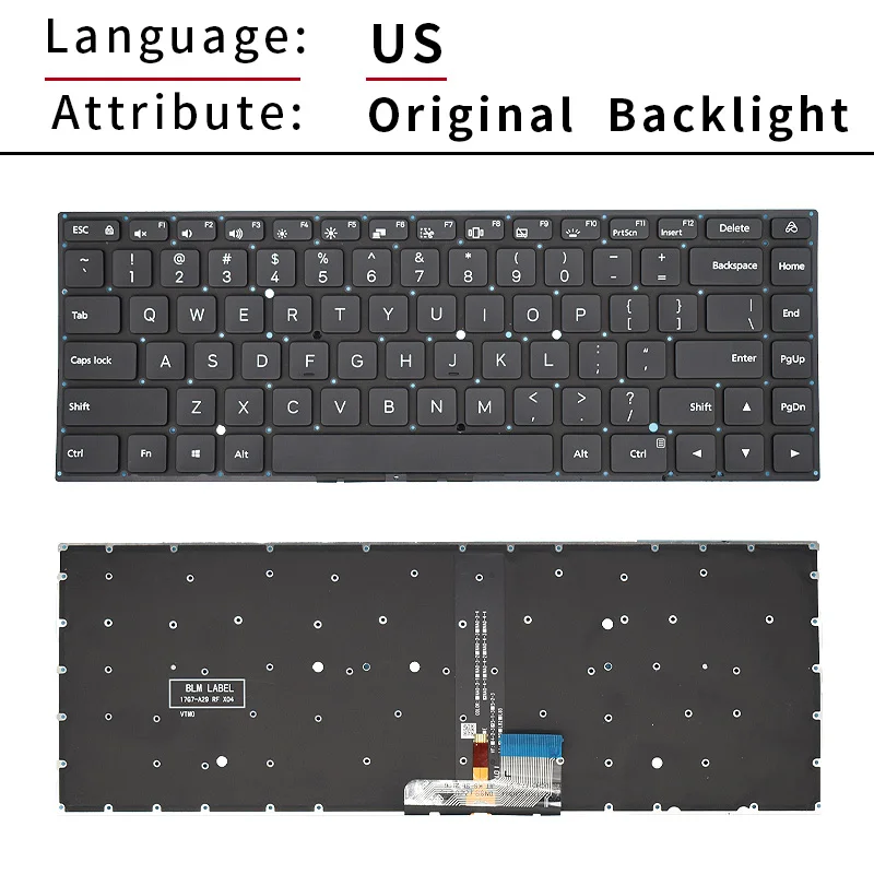 Teclado Original para ordenador portátil, retroiluminación para Xiaomi Mi RedmiBook, XMA1901, XMG1902, XMA2007, XMA2009, XMA2002, XMA2012-DJ, AN AJ