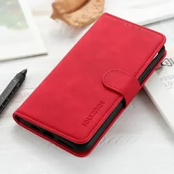 Leather Wallet Flip Case - Elegant Armor Book Design for Honor 200 Lite (Red)