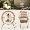 Outdoor Egg Chair, Oversized Wicker Patio Chairs with 6.69'' Cushions,350LBS Capacity, Indoor Round Rattan Nest Chair with Stand 2