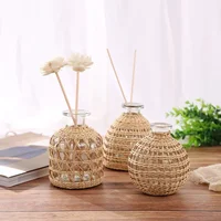 Glasses Rattan Vases,Flower Nordic Style Modern Decorative Vases Desktop Decor Vase for Home Living Room Decor Room Decoration 1