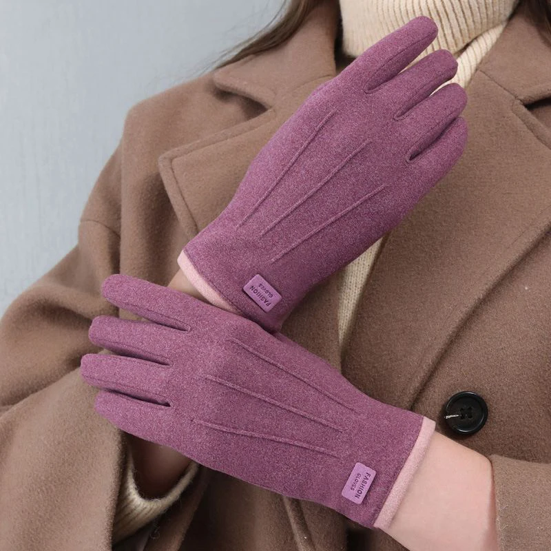 Winter Warm Gloves Soft Lined Thickened Outdoor Gloves Cold Weathe Lining Thickened Warm Windproof Touchscreen Gloves