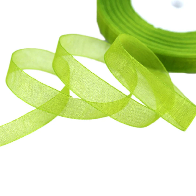 (50 yards/roll) 1/2" (12mm) Organza Ribbon Gift Wrapping Christmas RIbbons DIY Hair Accessories And Garments Jewelry Decoration