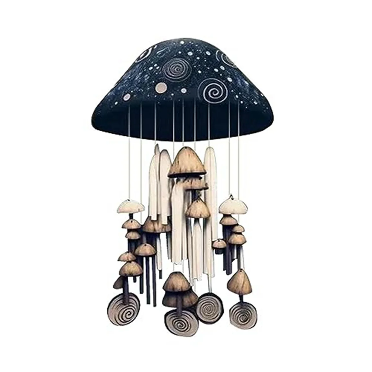

Mushroom Wind Chimes,Handmade Art Wind Chimes Outdoors Unique, Resin Hand Painted Decorative Mushroom Wind Bell