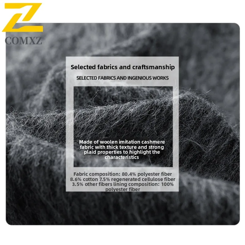 ​Men Casual Long Windbreaker Autumn Winter Korean Style Solid color Coat Windproof Fleece Lined Cold weather protection Jacket