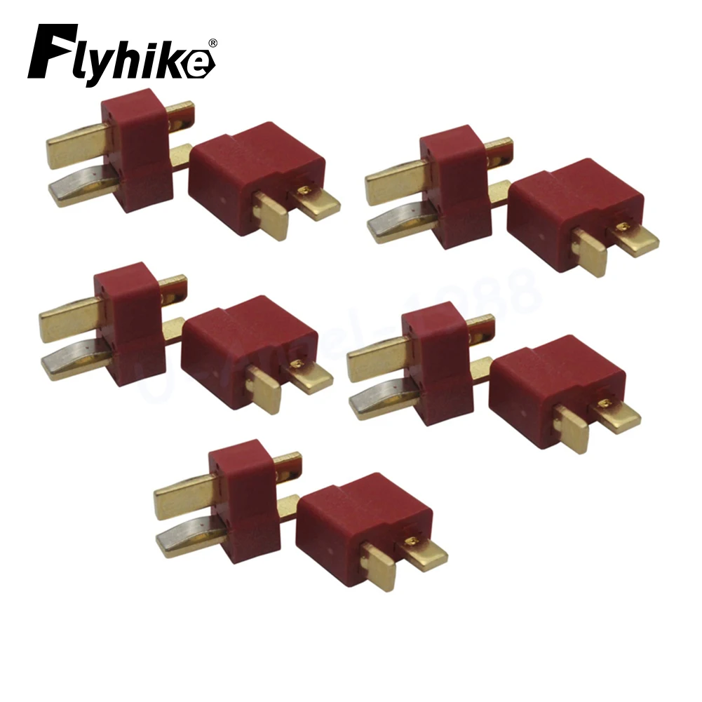 

20pcs T Male Female Plug Connectors RC Lipo Battery Helicopter T Plug Connectors Male Female for Deans (10pair)