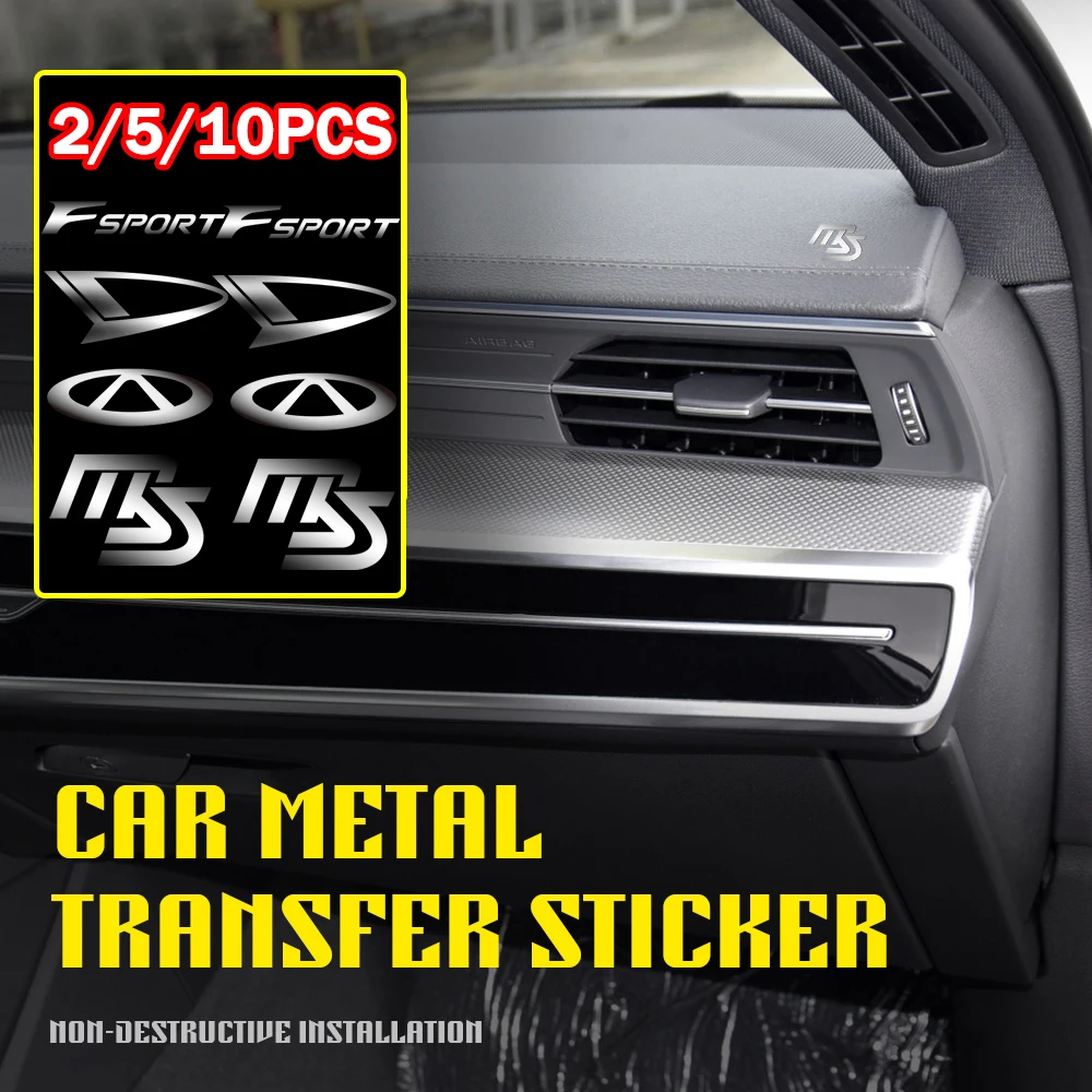 2/5/10pcs 3d Metal Car Interior Decoration Sticker Badges Auto