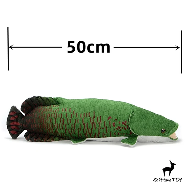 Giant Arapaima Gigas High Fidelity Anime Cute Pirarucu Plushie Fish Plush Toys Lifelike Animals Simulation Stuffed Doll Toy Gift