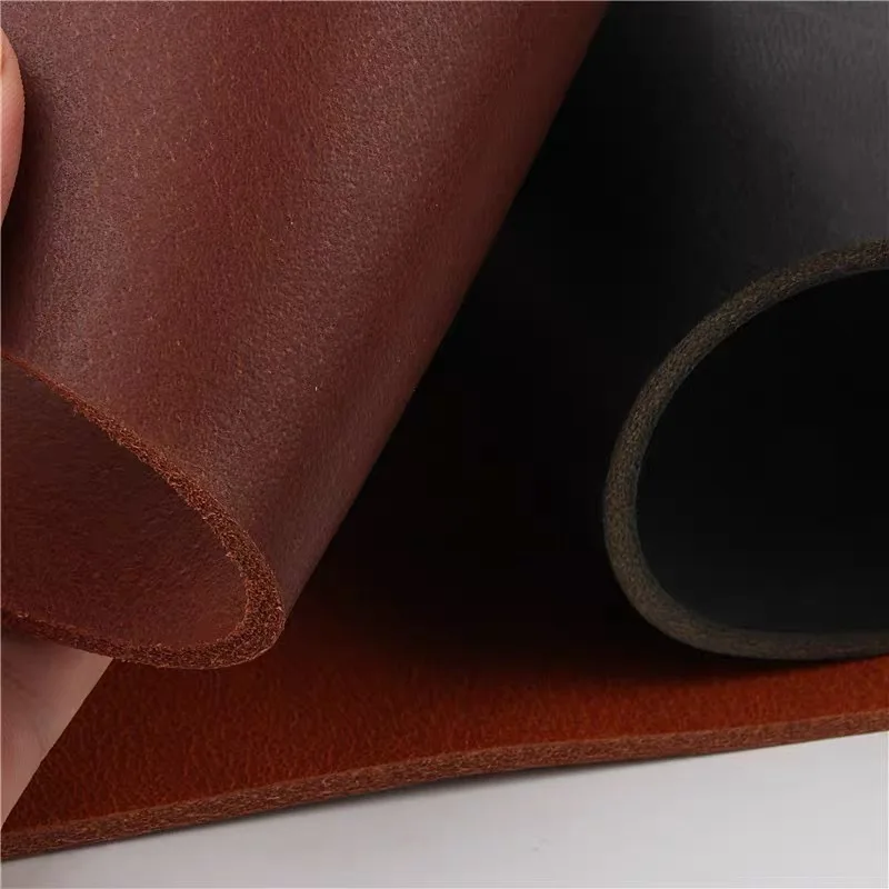 Premium Plant-Tanned 2.5mm Thick Top Layer Cowhide Leather - Brown/Black