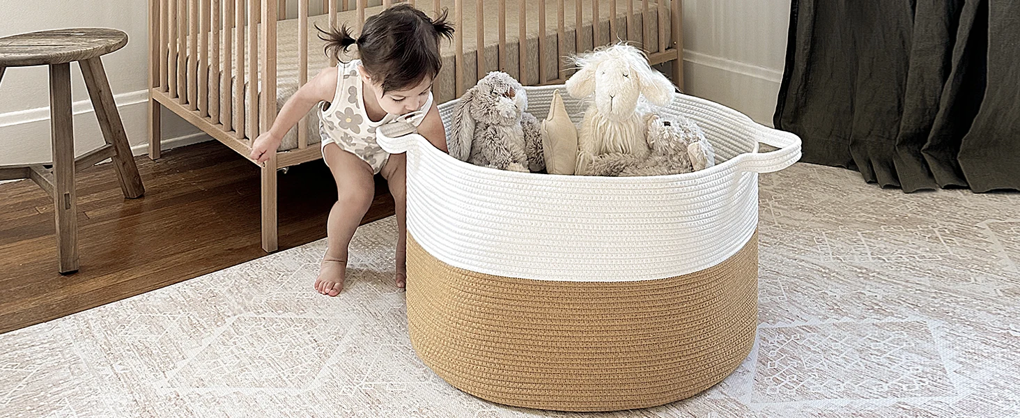 INDRESSME Extra Large Woven Baskets for Storage