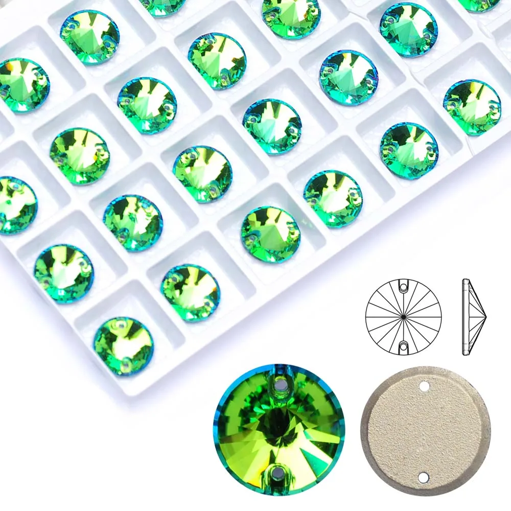 Sphinx Aufnähbare Strass-Steine, runde, flache Glassteine zum Aufnähen, Kristall-Edelsteine, Perlen für Kostüme, Kleidung, Bekleidung