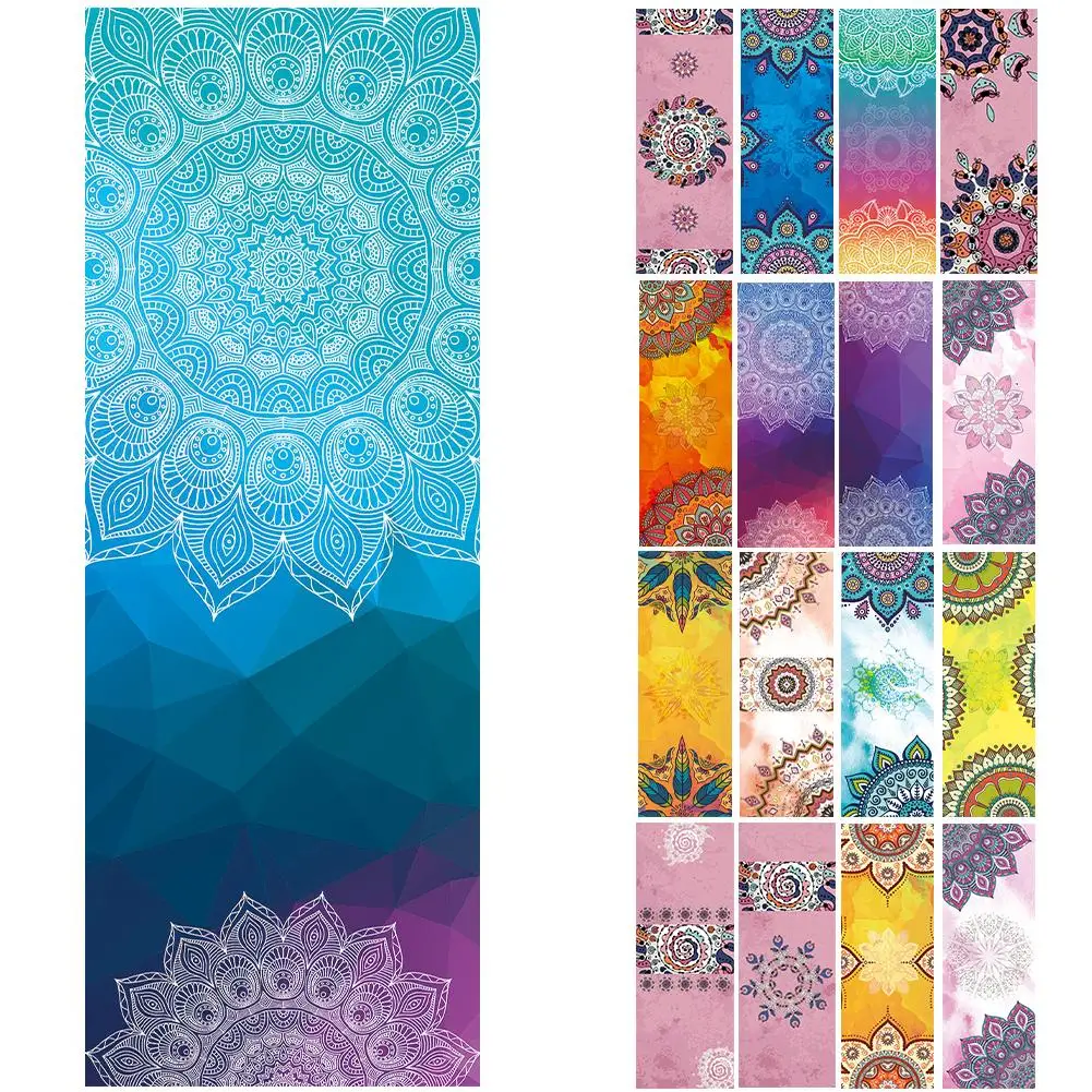 Yoga Towel Fitness Printed Microfiber Sports Travel Quick-drying Sweat-absorbent Workout Mat Cover for Pilates Gym Yoga Blanket