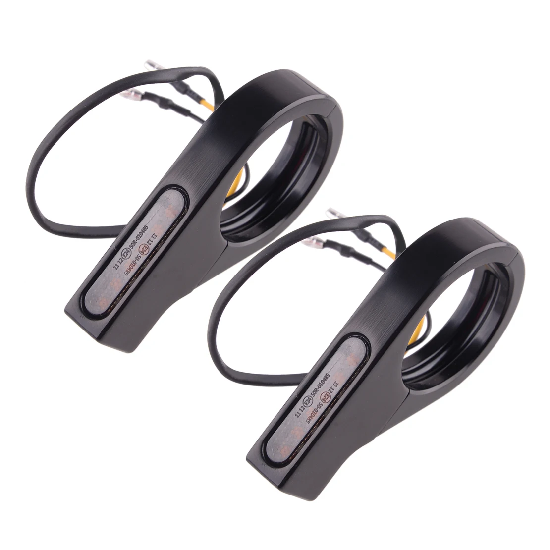 

NEW 2Pcs Motorcycle 41mm Front Left Right Fork Clamp LED Turn Signal Indicator Light Lamp Amber 12V