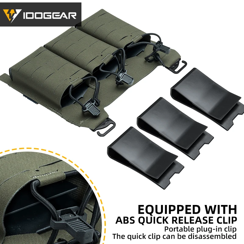 IDOGEAR Tactical KTAR 5.56 Triple Mag Pouch Placard Hook