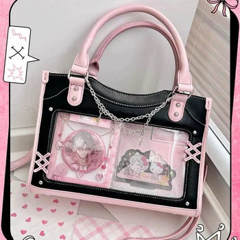 Y2K Cute Ita Bag Girl Transparent Messenger Bag Women's Fashion Shoulder Crossbody Bag Ladys DIY Display Tote Bag Lolita Handbag 1