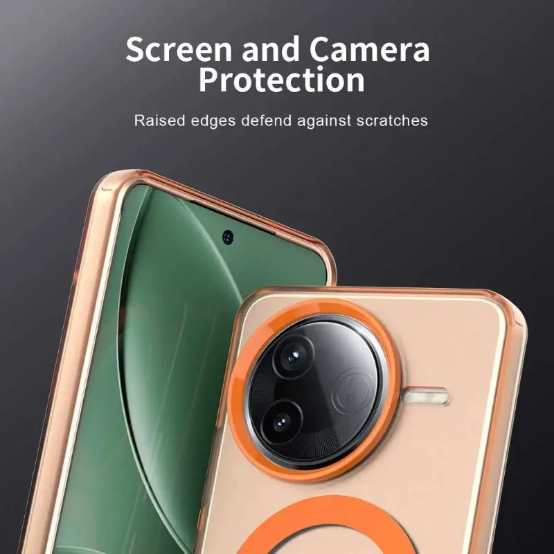 Enhanced Magnetic Wireless Charging Translucent PC Phone Cover with Candy Bumper