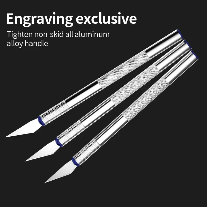 13Pcs Metal Carving Knife Pen Style Art Seal Paper Cutting Tool Set Non Slip DIY Precision Repair Kit