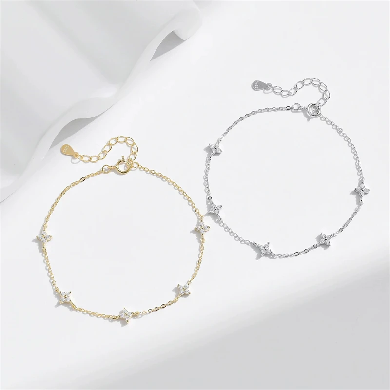 2024 New Crystal Flower Stainless Steel Bracelet Women