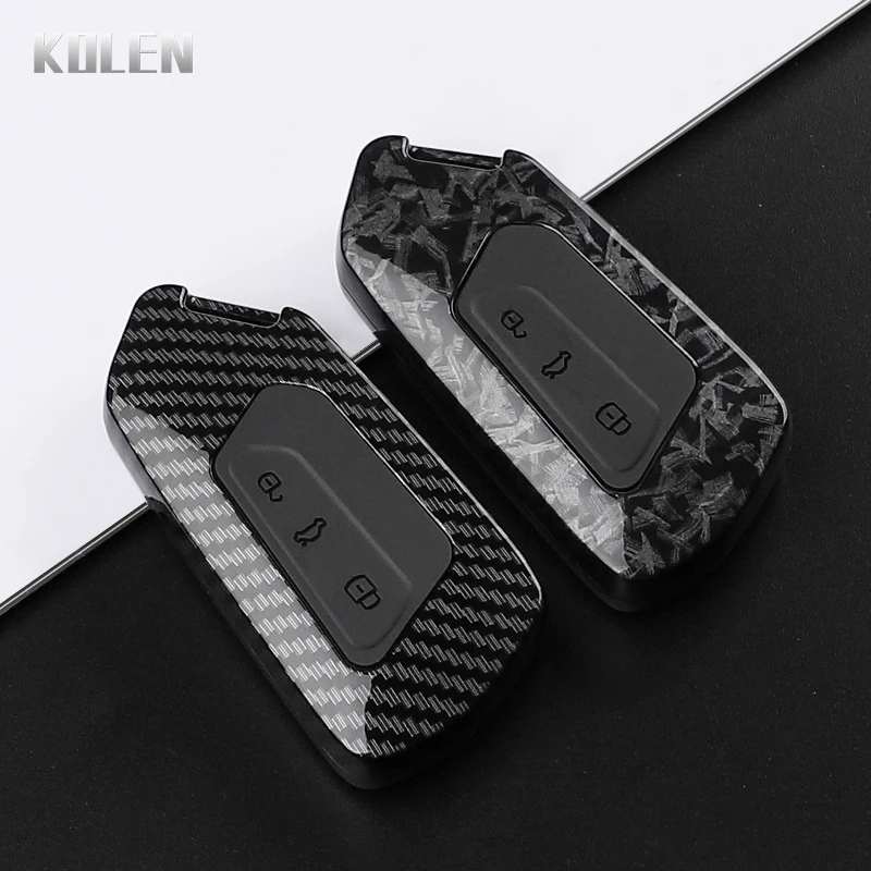 Premium ABS Carbon Fiber Car Key Case Cover for Smart Keyless Control