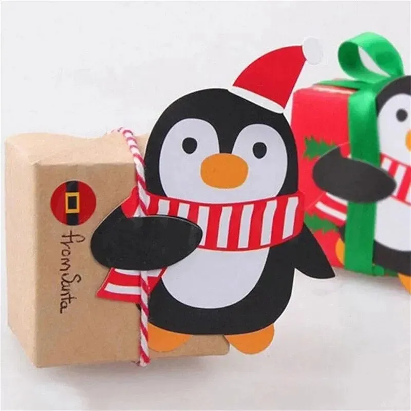 1000pcs Christmas Lollipop Paper Cards Holder Santa Claus Snowman Kids Candy Gifts Wrapping Christmas Decoration New Year Party