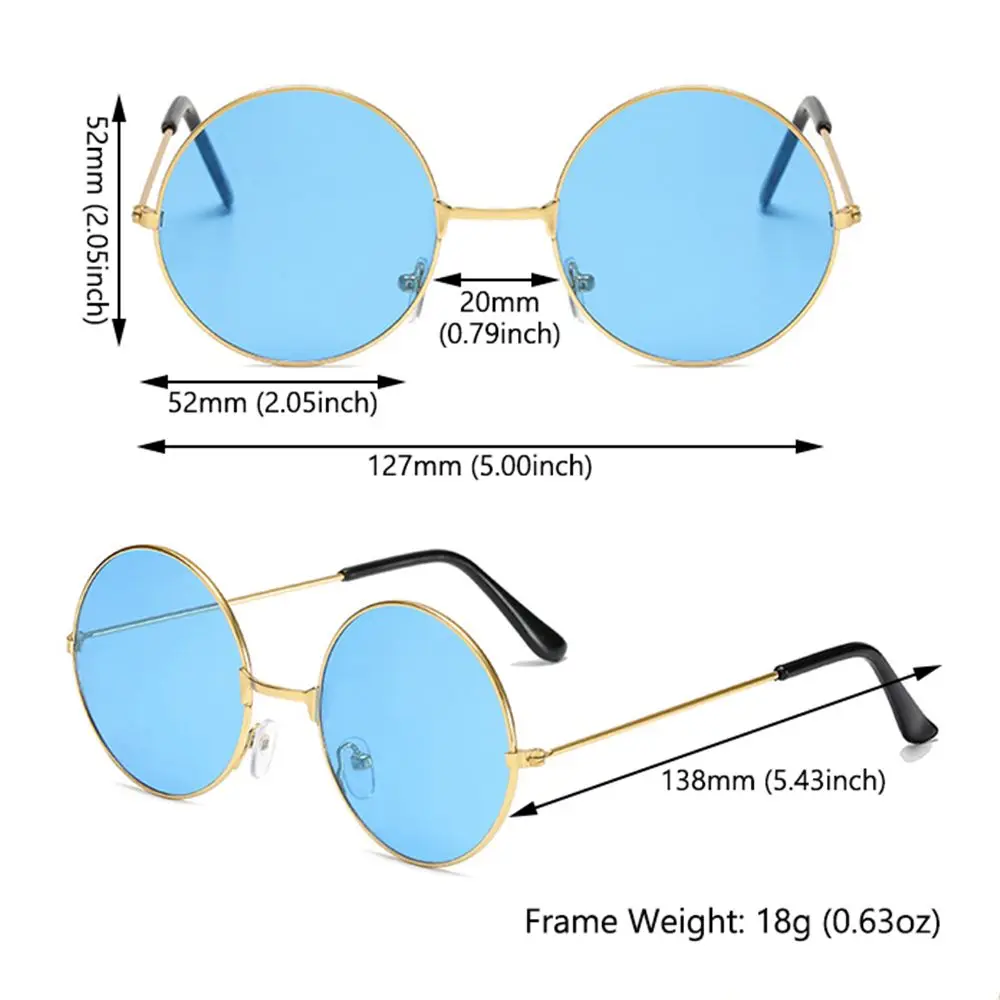 Fashion Metal Sunglasses UV Protection Circle Glasses Retro Round Sunglasses Colorful Women Men Party Eyewear Disco Sunglasses