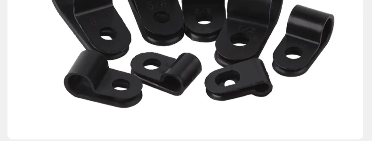 100 Stück Kabelklemmen CC-0/1, verdickte Drahtbefestigungsklammer, Nylonklemme, 1/4 Zoll Kunststoff, weiße Schlauchbefestigungen, langlebige Halterung, Durchmesser 3,2–19,4 mm – Detail 6